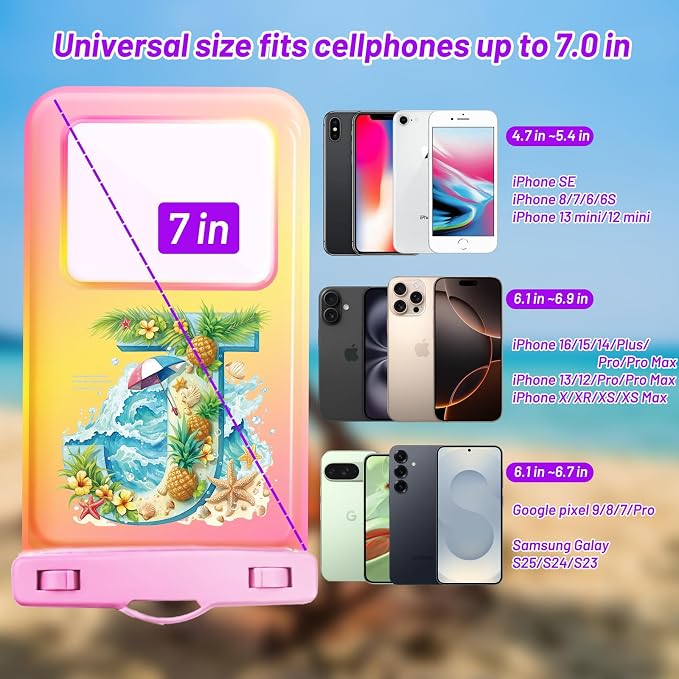 Personalized Initial Waterproof Phone Pouch Case - Image 2