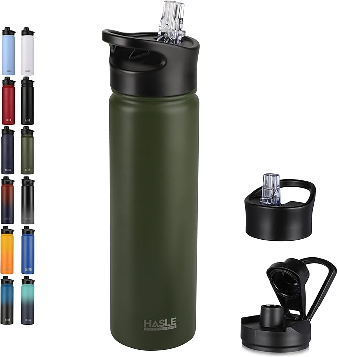 HASLE OUTFITTERS Insulated Water Bottle 22 oz Double Wall Stainless Steel Water by HASLEOUTFITTERS
