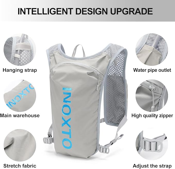INOXTO Running Hydration Vest Backpack, Lightweight Insulated Pack - Image 2