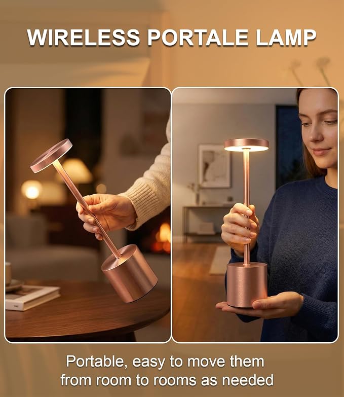 Cordless Table Lamps Rechargeable Set of 2, Portable LED Desk Lamp, 5000mAh - Image 7