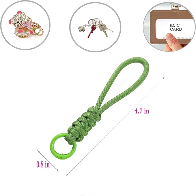 Colorful Braided Paracord Keychain, 12cm Length, Decorative Woven Rope Strap - Image 2
