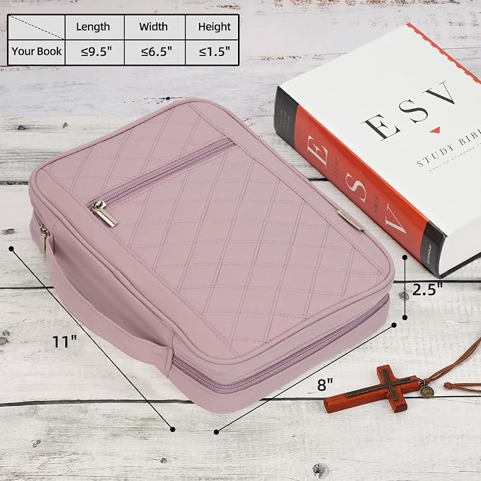 FINDCOZY Bible Cover for Women, Durable Carrying Book Case Church Bag for - Image 3
