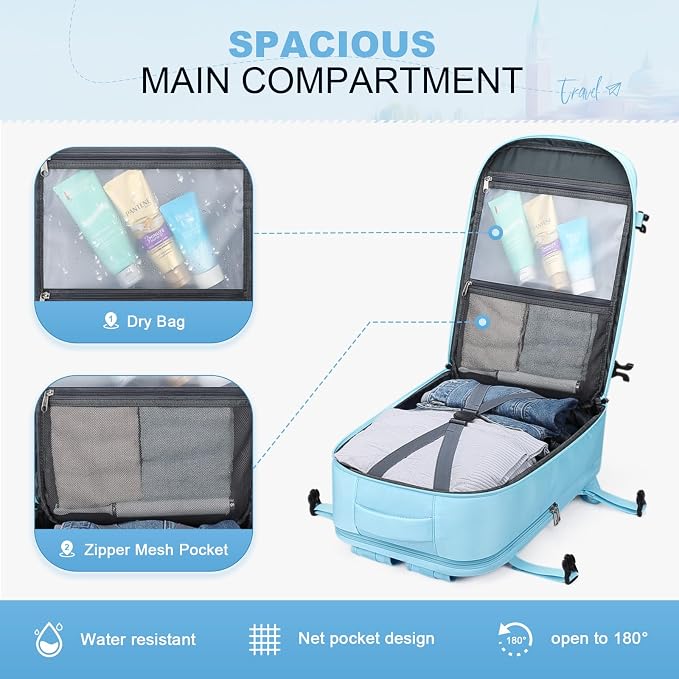 Maelstrom Travel Backpack for Women Men, 35L Waterproof Laptop Backpack Fits - Image 4