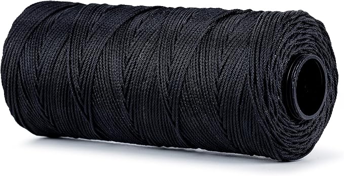 Hongda #9 Braided Bank Line Twine, 989 Feet Black Bonded Nylon Gangion Line - Image 4