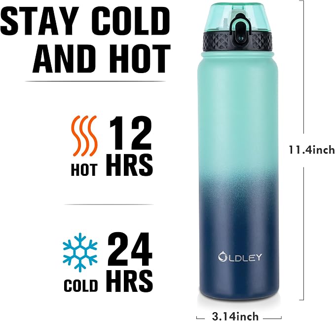 Oldley Insulated Water Bottle 32 oz Stainless Steel - Image 3