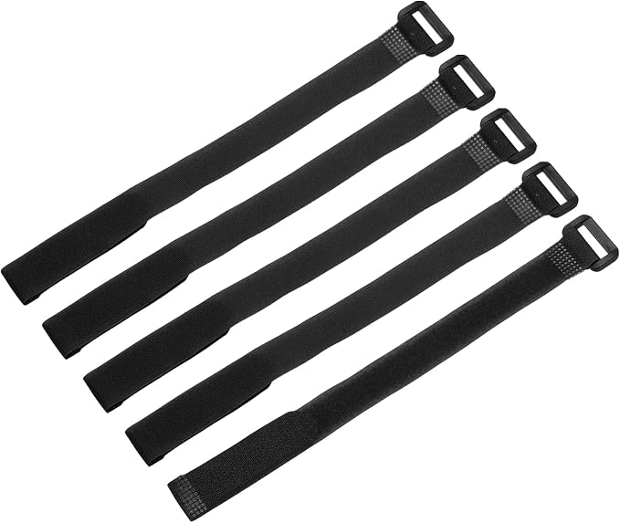 MECCANIXITY 5Pcs Reusable Battery Tie Down Straps, 0.8x12" Black Nylon by MECCANIXITY