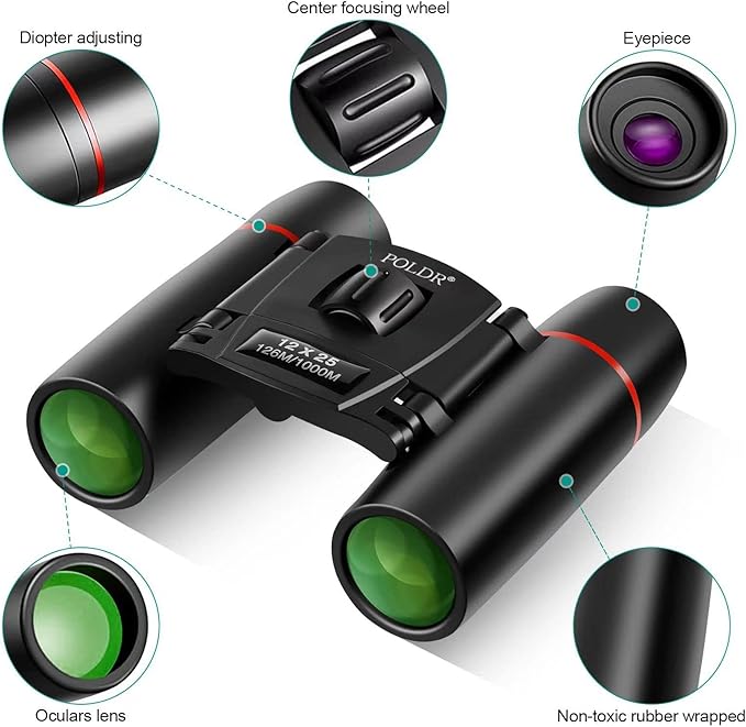 POLDR 12X25 Small Binoculars - Image 3