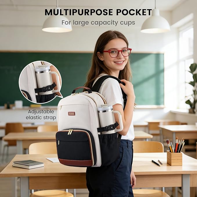 LOVEVOOK Lunch Backpack with Lunch Compartment, 15.6 Inch Laptop Work Travel - Image 3