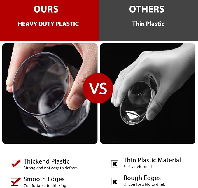 Lueumxc 40 Pack Plastic Wine Glasses, 12Oz Diamond Disposable Wine Glasses - Image 3