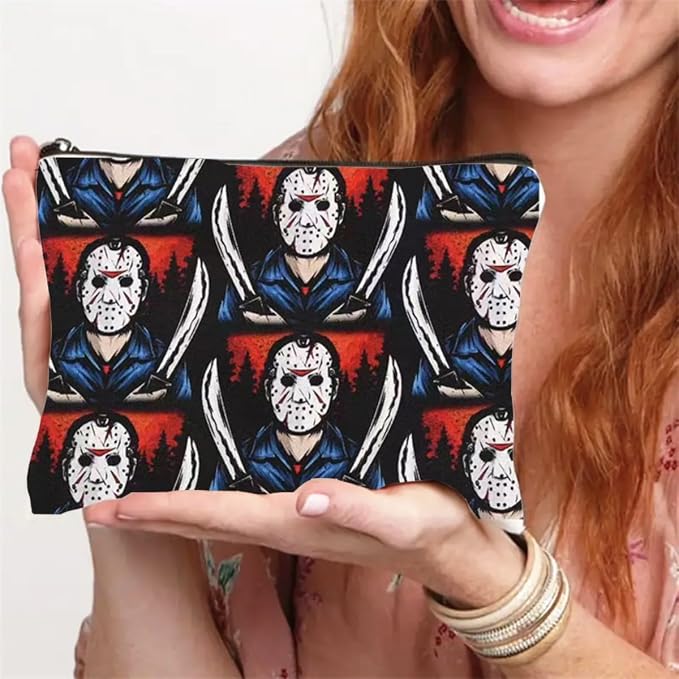 Horror Themed Makeup Bag with Zipper, Camping & Outdoor Use, Unisex Adult Gift - Image 3