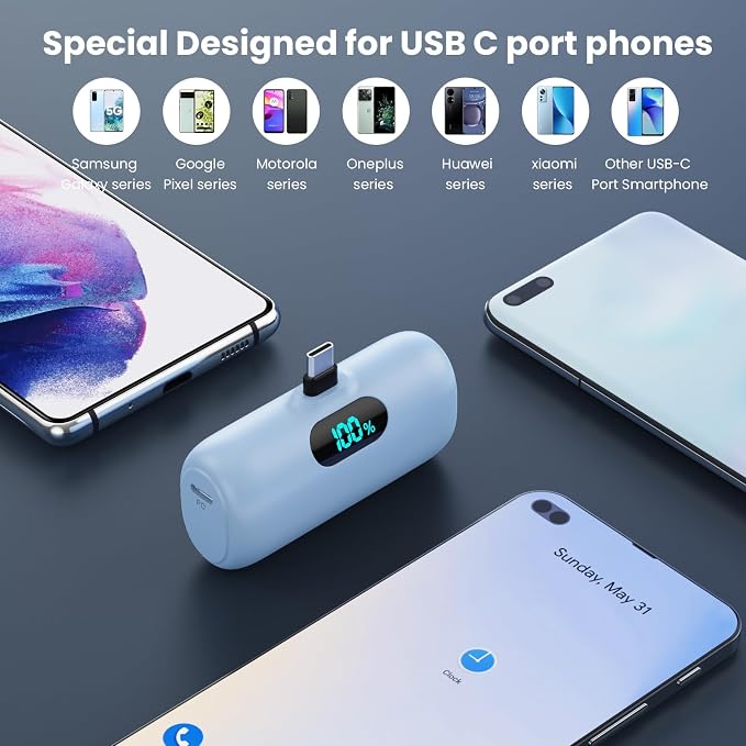 Mini Portable Charger 5000mAh Power Bank, 3A PD USB C Cell Phone Portable Power - Image 7