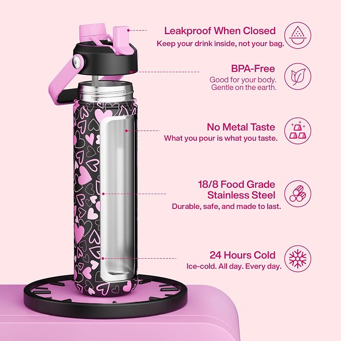 ENCOOL Valentine's Day Insulated Water Bottle - Image 2