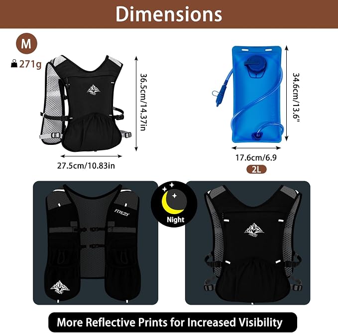 ITIEZY Running Vest for Women Men, 5L Hydration Backpack Lightweight Running - Image 5