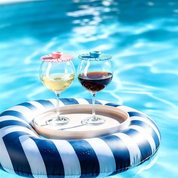 Goodluck Floating Pool Wine Glasses Set of 4, 18oz Tritan Shatterproof Stemware - Image 2