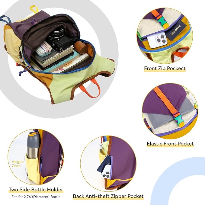 15L Small Hiking Backpack Travel Daypack Colorful Lightweight Packable Foldable - Image 4
