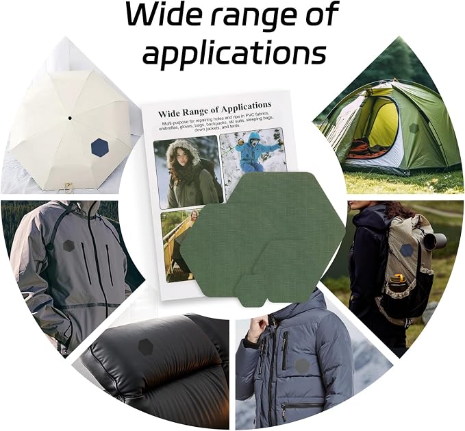 J.CARP 8PCS Nylon Repair Patches, Self Adhesive & Waterproof Patches, Nylon - Image 5