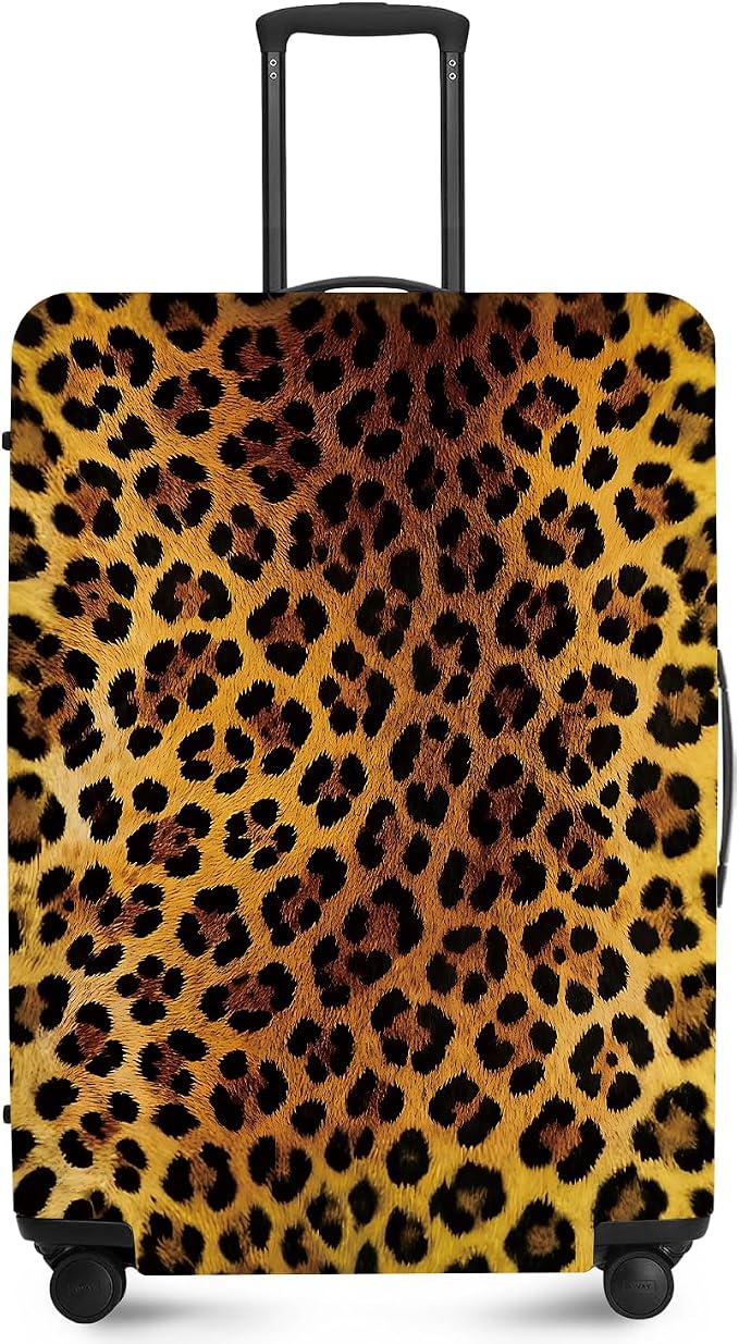 ANNA QUEEN Vintage Leopard Pattern Travel Luggage Cover -Stretchable Airplane by ANNAQUEEN