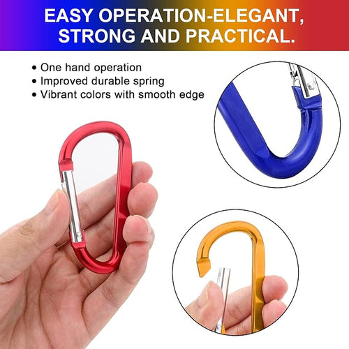 10 Pack 3'' Aluminum Spring Snap Hook Carabiner D Ring Carabiner Clip Camping - Image 2