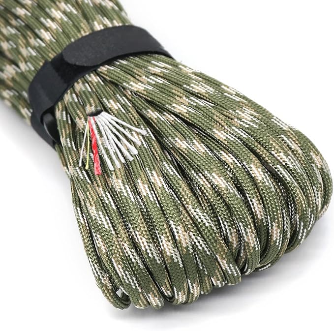 PSKOOK Survival Paracord Parachute Fire Cord Survival Ropes Red Tinder Cord PE by PSKOOK