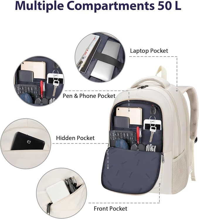 MATEIN Extra Large Backpack for Women, 18 Inch TSA College Backpack - Image 5
