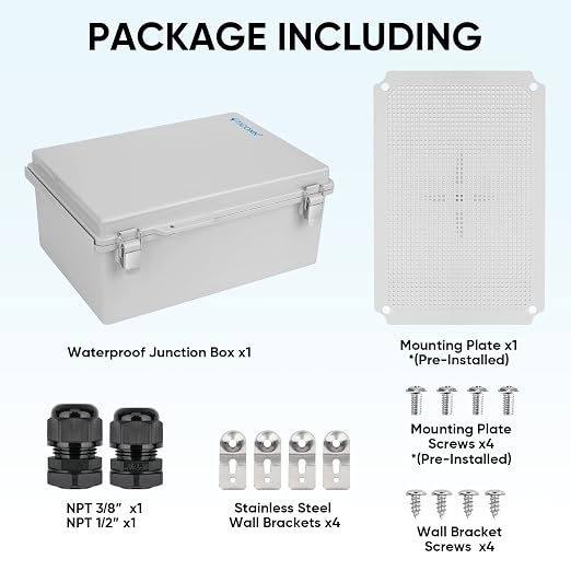 TICONN Outdoor Electrical Box Waterproof, Junction Box IP67 ABS Plastic - Image 6