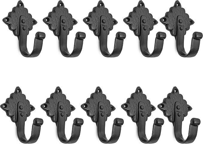 Mystic Colonial Rustic Cast Iron Wall Hooks Heavy Duty Vintage Utility Hooks - Image 9