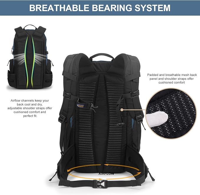 MOUNTAINTOP 30L Hiking Backpack, Men Women Camping Backpack, Lightweight - Image 7