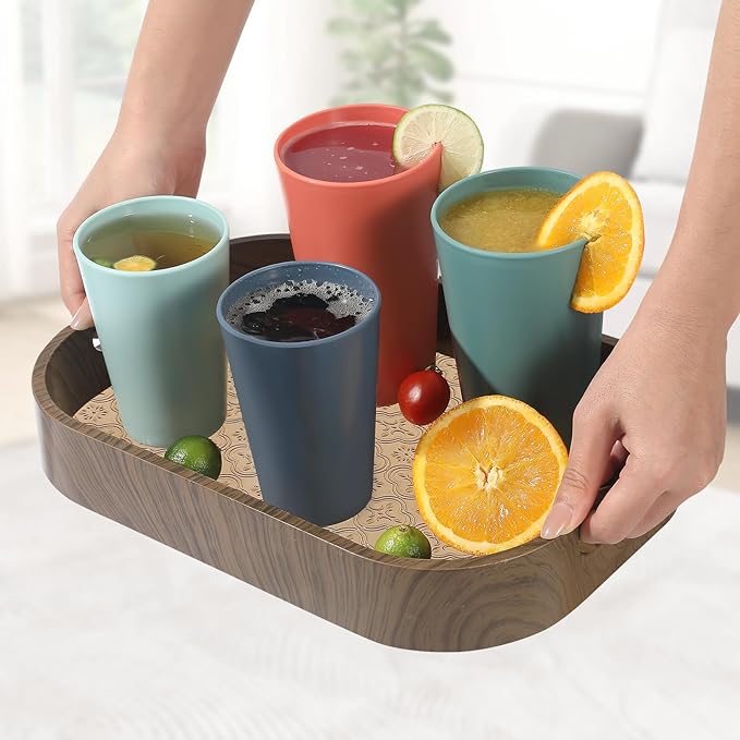 HEYCOME 24 Pcs Unbreakable Plastic Cups Set, 20 oz Reusable Plastic Cups - Image 6