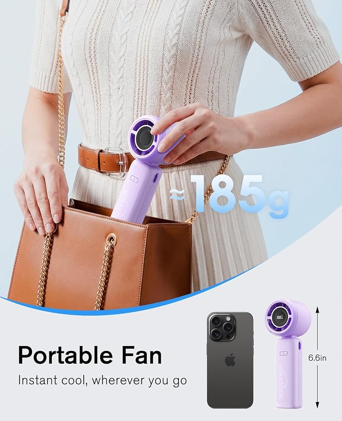WHATOOK Portable Personal Handheld Fan: High Speed Cooling Fan, 12 Hours - Image 5