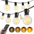 Outdoor String Lights with Remote, 100Ft Outside Waterproof Light with Dimmable by Brightown