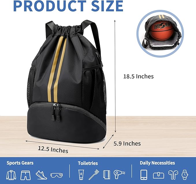 JELUTAR Drawstring Backpack Gym Bag - Image 2
