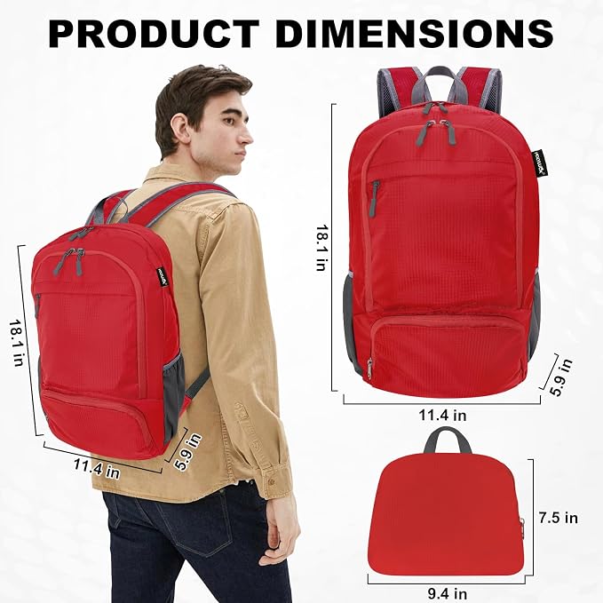 HOLYLUCK 20L Lightweight Packable Hiking Daypack Foldable Backpack - Image 2