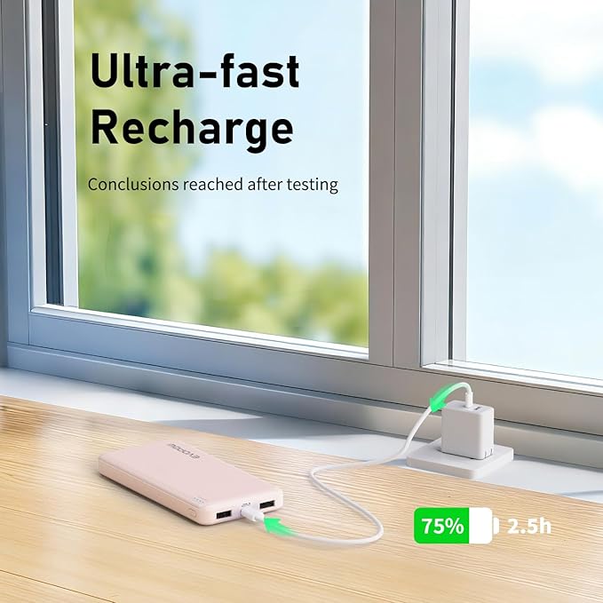 2-Pack Portable Charger, Slimmer 10000mAh Power Bank, USB C in&Out Fast - Image 7
