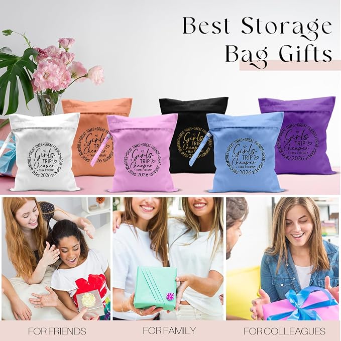 6Pcs Girls Trip Gifts Wet Dry Bag, Beach Bag Wet Bag Favors, Sunscreen Bags - Image 6