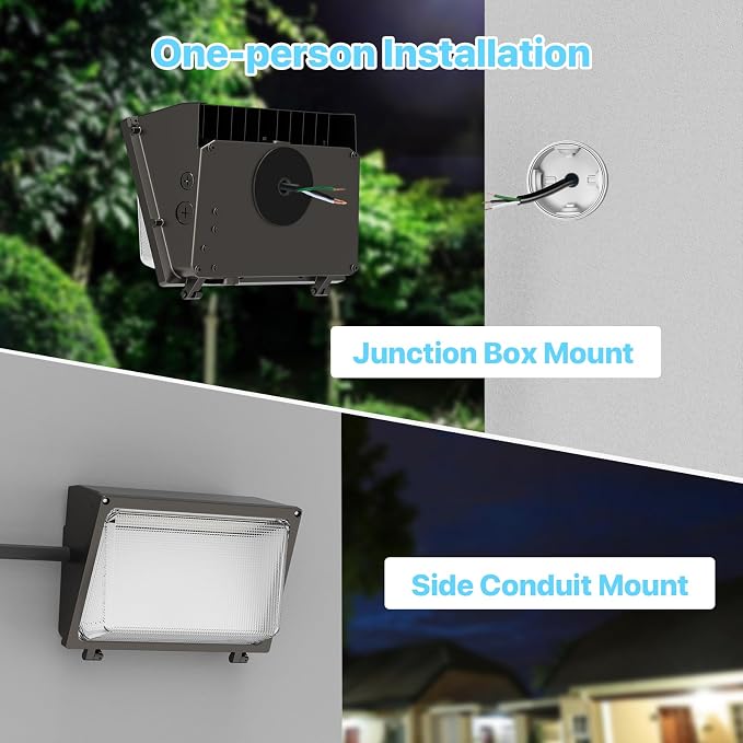HYPERLITE LED Wall Pack 120W: 18000lm Glass Lens Dusk to Dawn Outdoor Lighting - Image 7