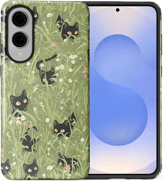 for Samsung Galaxy S25 Edge Case, HL2 Grass Cat Hybrid 2 Layer Hard Shell by Unknown