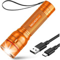Rechargeable Flashlights High Lumens, G1000 Super Bright Flash Light Orange by RECHOO