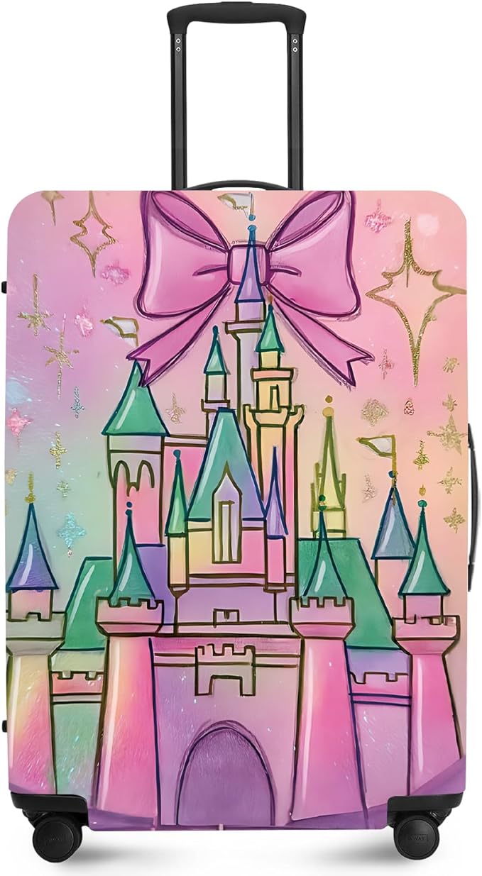 ANNA QUEEN Fantasy Castle Travel Luggage Cover -Stretchable Airplane Suitcase by ANNAQUEEN