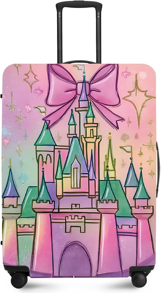 ANNA QUEEN Fantasy Castle Travel Luggage Cover -Stretchable Airplane Suitcase by ANNAQUEEN