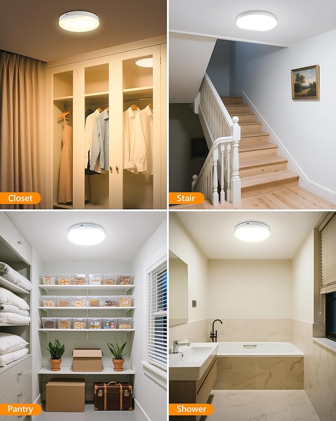 Rechargeable 8W Motion Sensor Ceiling Light Indoor, No Wiring & Magnetic - Image 4