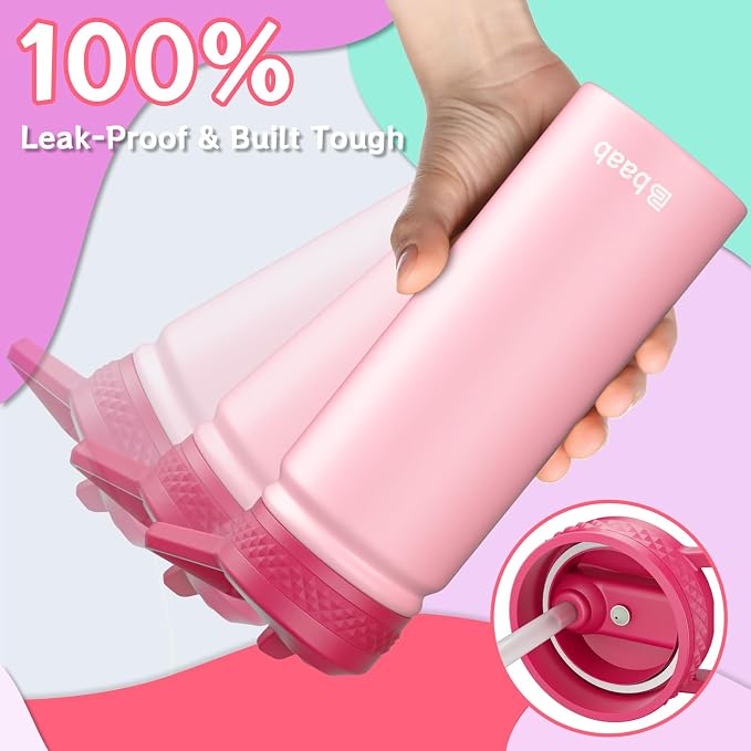 baab 18oz Kids Water Bottle, Insulated Water Bottle - Image 4