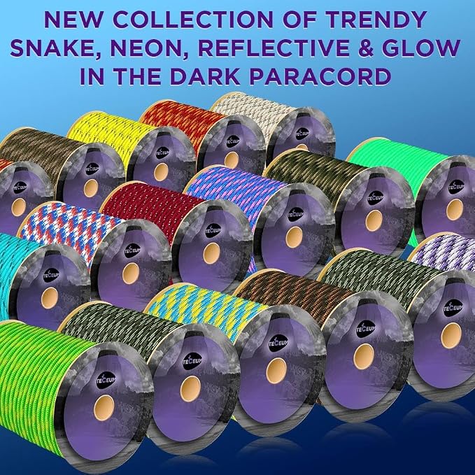 TECEUM Reflective Paracord Rope 1000 – 1000ft/200ft/100ft/50ft – 40+ Colors – - Image 6