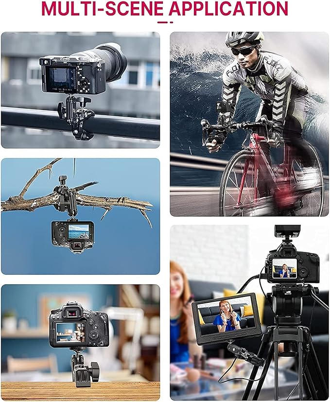 ULANZI Super Clamp Camera Clamp Mount Monitor 360° Ballhead Magic Arm Double - Image 6