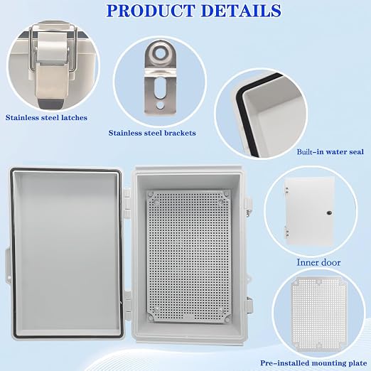 Waterproof Electrical Box with Mounting Plate, IP67 Junction Box Stainless - Image 4