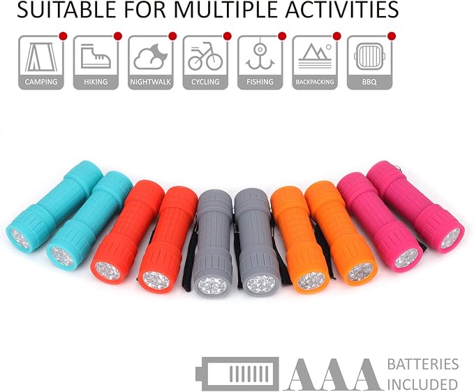 FASTPRO 10-Pack, 9-LED Mini Flashlight Set, AAA Batteries are Included and - Image 7