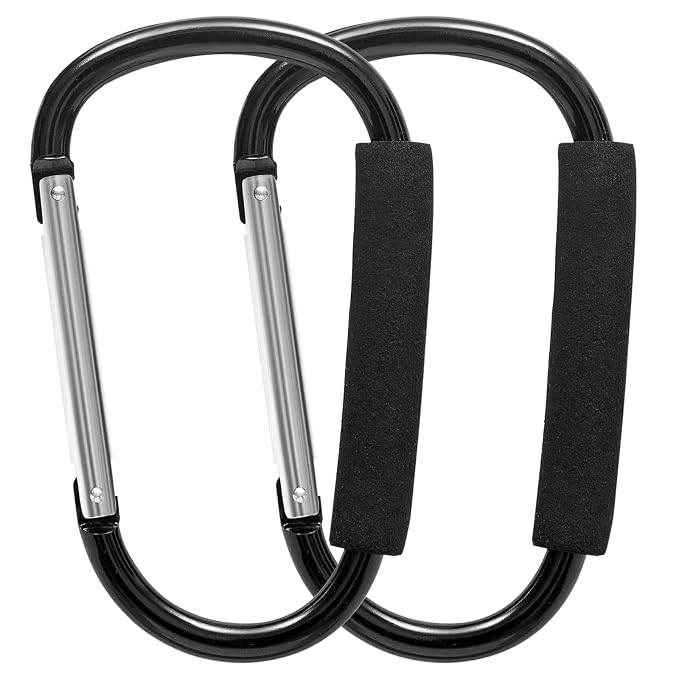 Baby Stroller Hooks for Hanging Diaper Bags, 2 Pack Stroller Hooks for Hanging by Longomat
