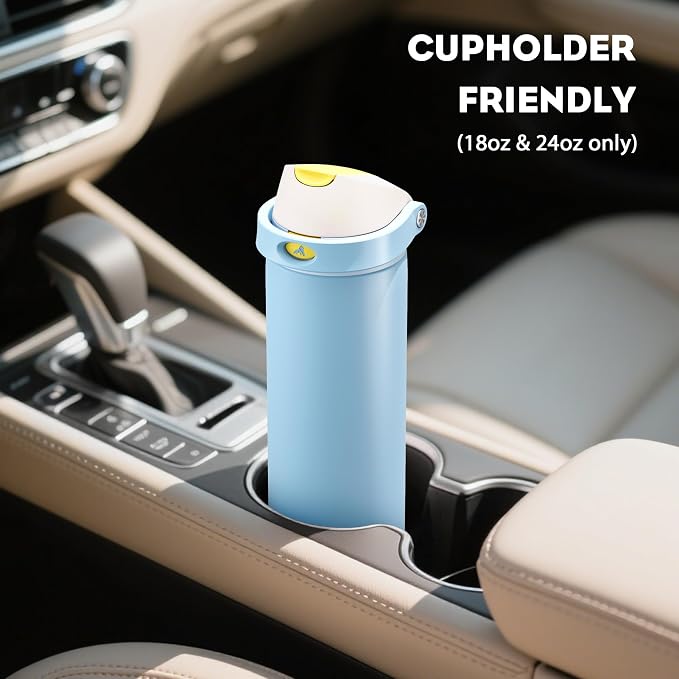 POWCAN 18 oz Metal Water Bottle: 2-in-1 Push-Button Spout & Quick-Flip Straw - Image 5
