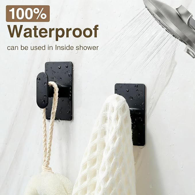 pickpiff Adhesive Towel Hooks for Bathroom: 20LB Extra Strong Wall Hanger for - Image 6