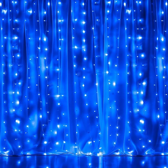Dazzle Bright 300 LED Curtain String Lights, Christmas Fairy Lights - Image 2