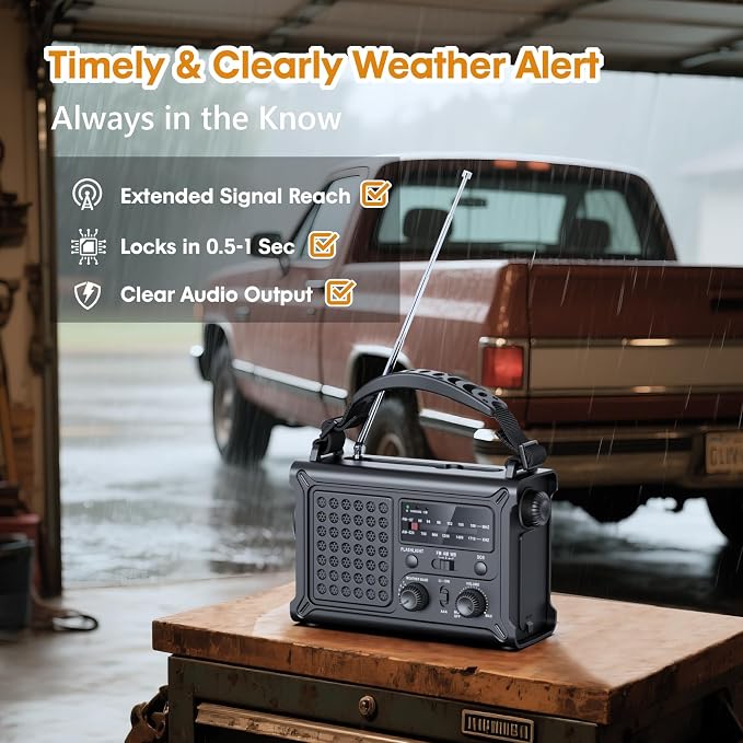Raynic NOAA Weather Radio 12000mAh, Emergency Weather Radio - Image 4